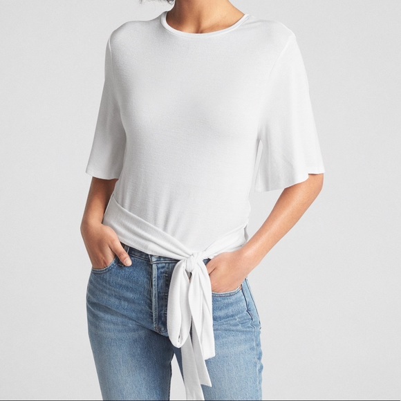 GAP Tops - Gap Women L XL 2XL White Belt Blouse Shirt GAP Tops - Gap Women L XL 2XL White Belt Blouse Shirt